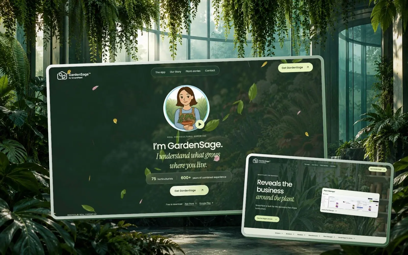 SmartPlant Website interface in device mockups