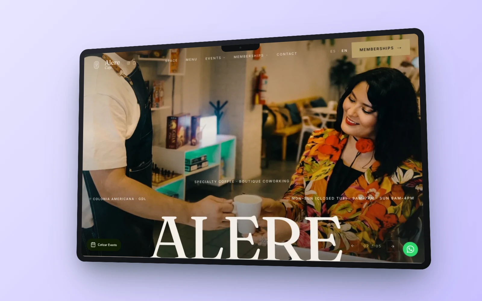 Alere Café, preview