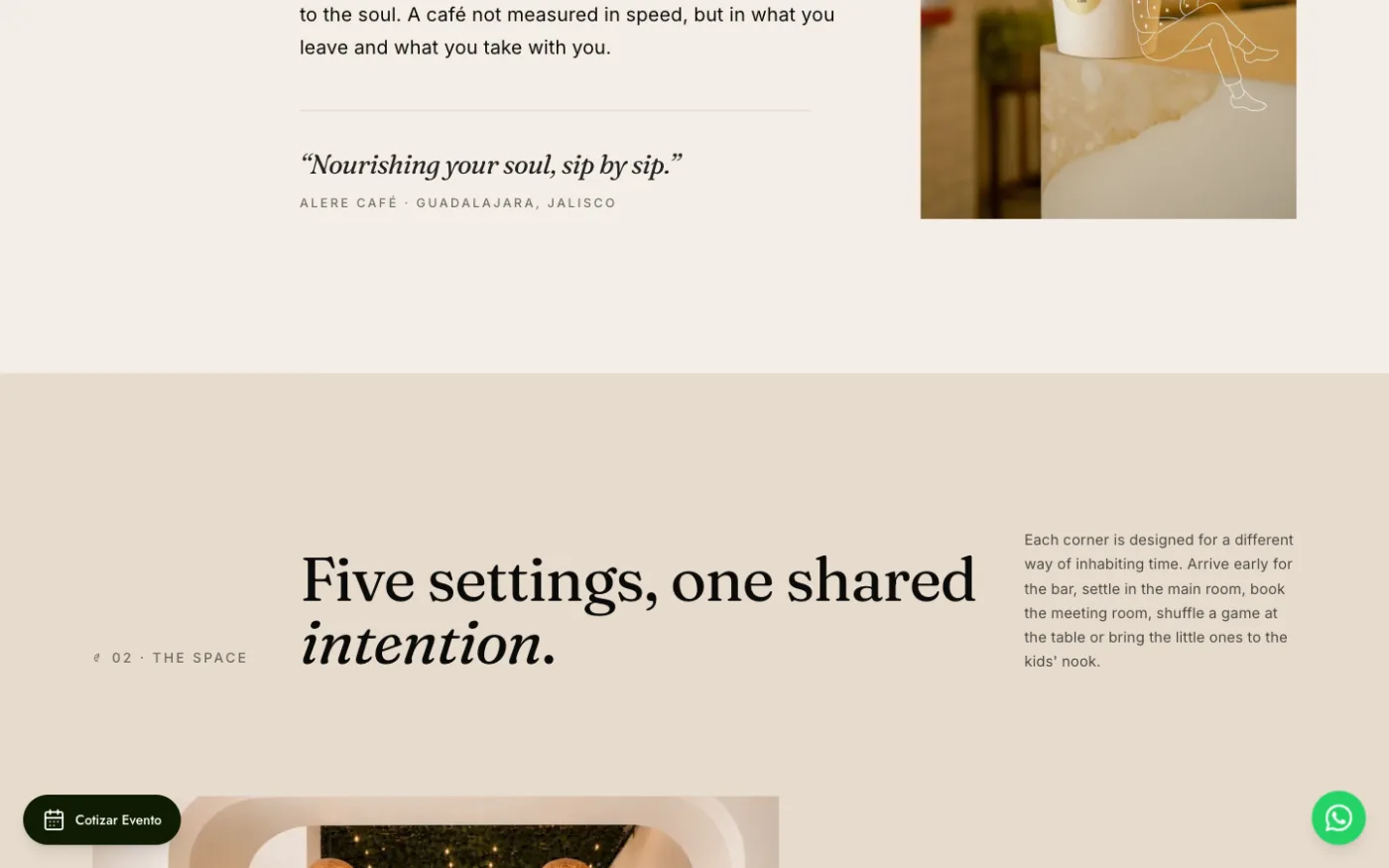 Alere Café: Five settings, one shared intention