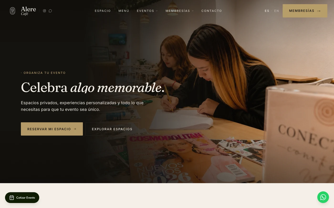Alere Café: Organiza tu evento: celebra algo memorable