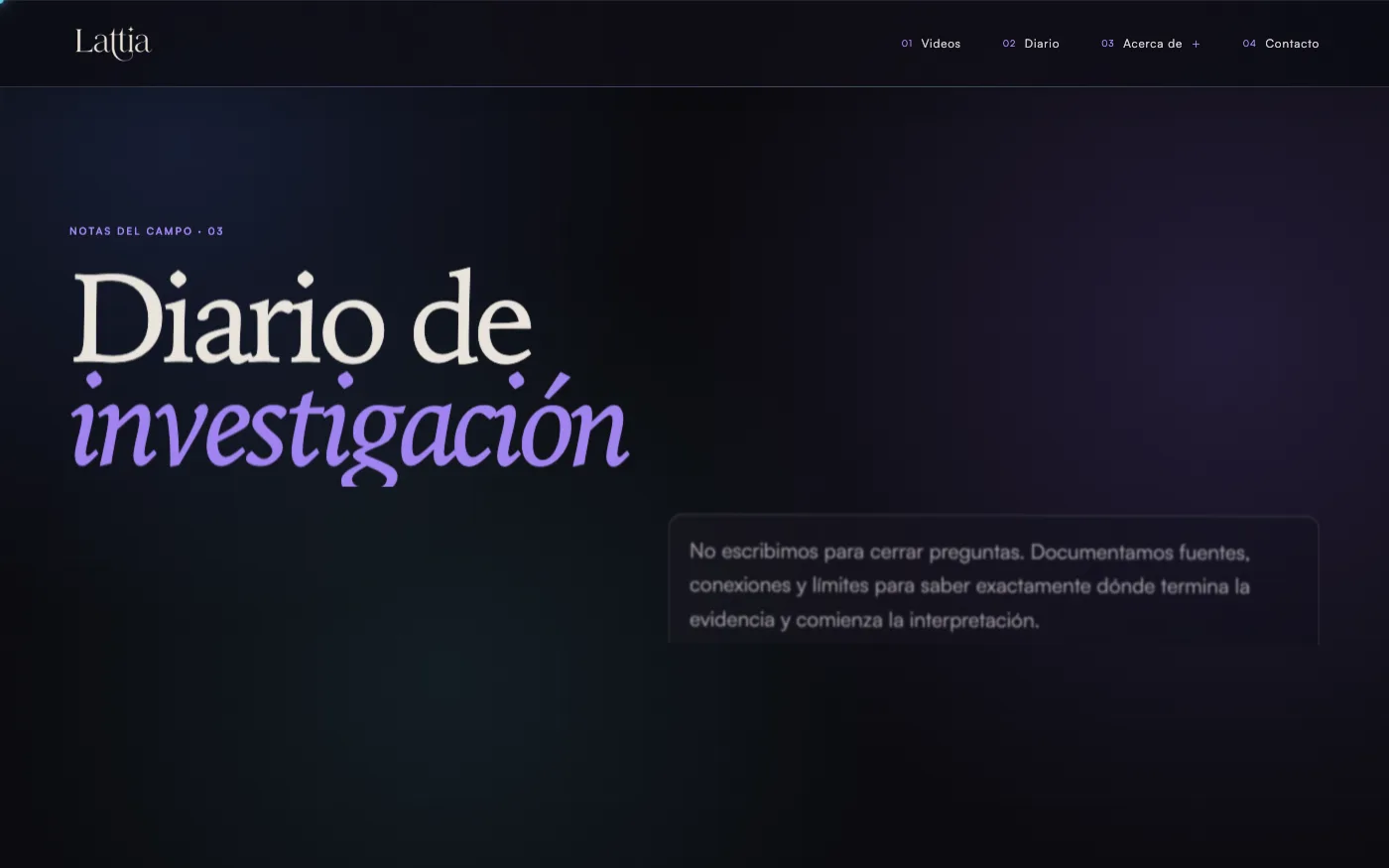 Lattia: Research Journal