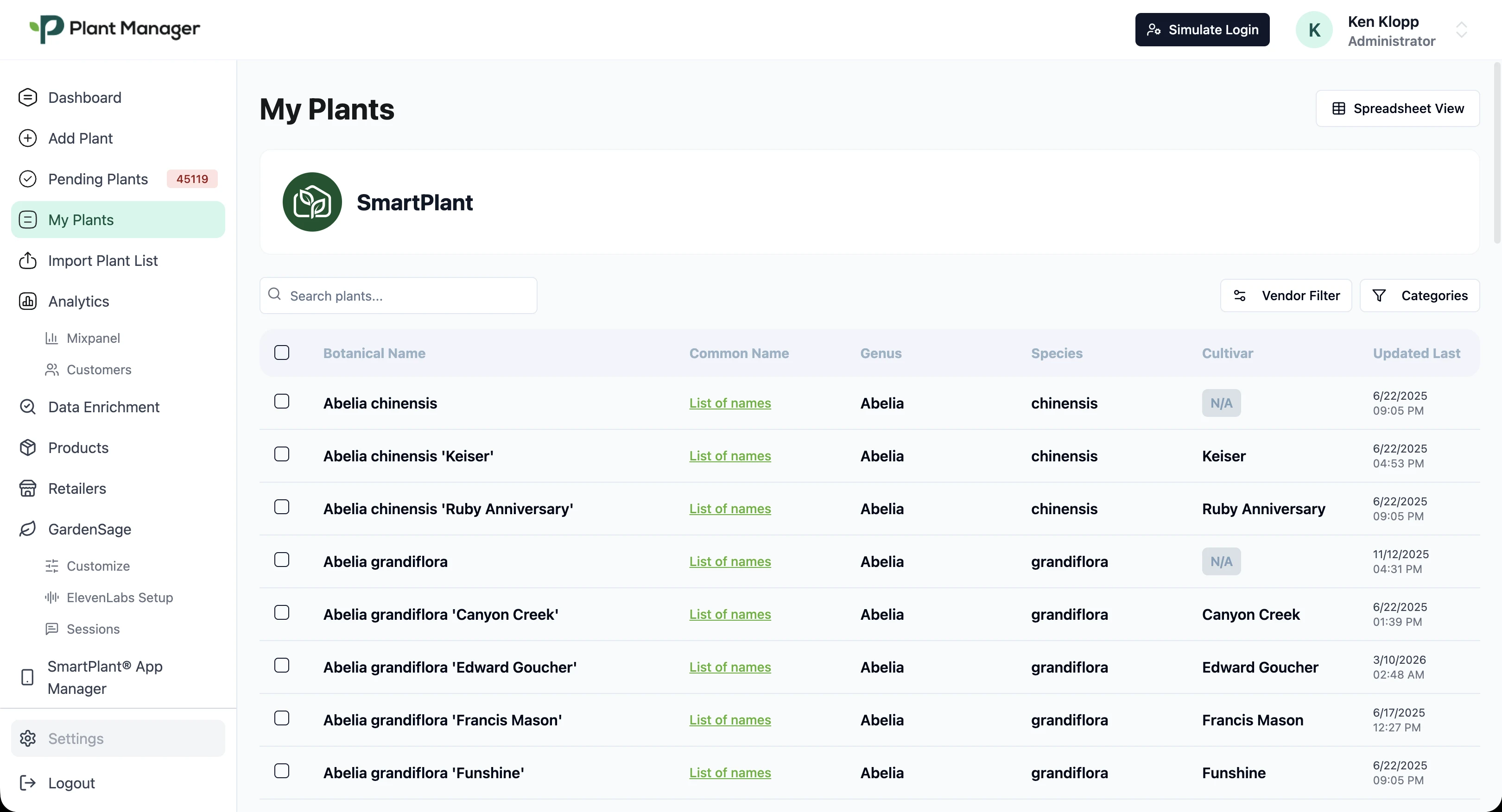 Plant Manager: One vendor's canonical library