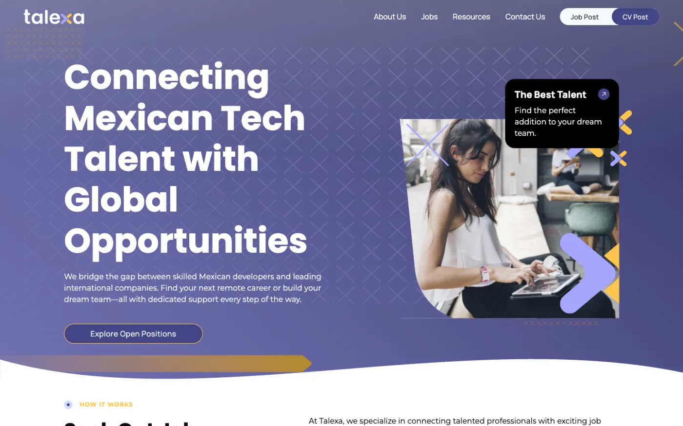 Talexa: Two audiences, one homepage