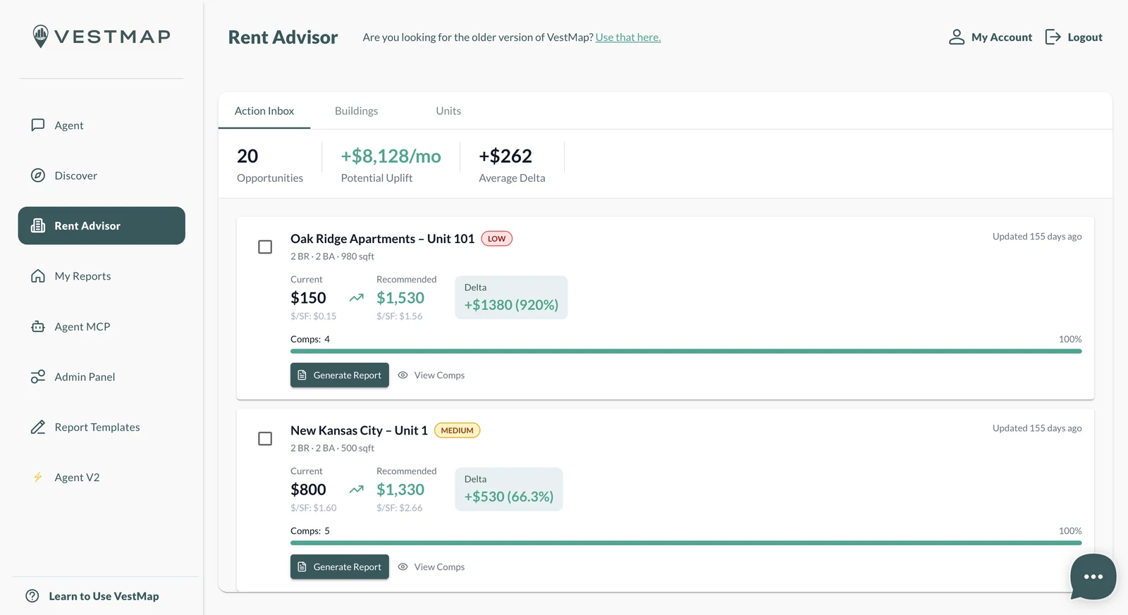 VestMap: Rent Advisor: every underpriced unit, ranked