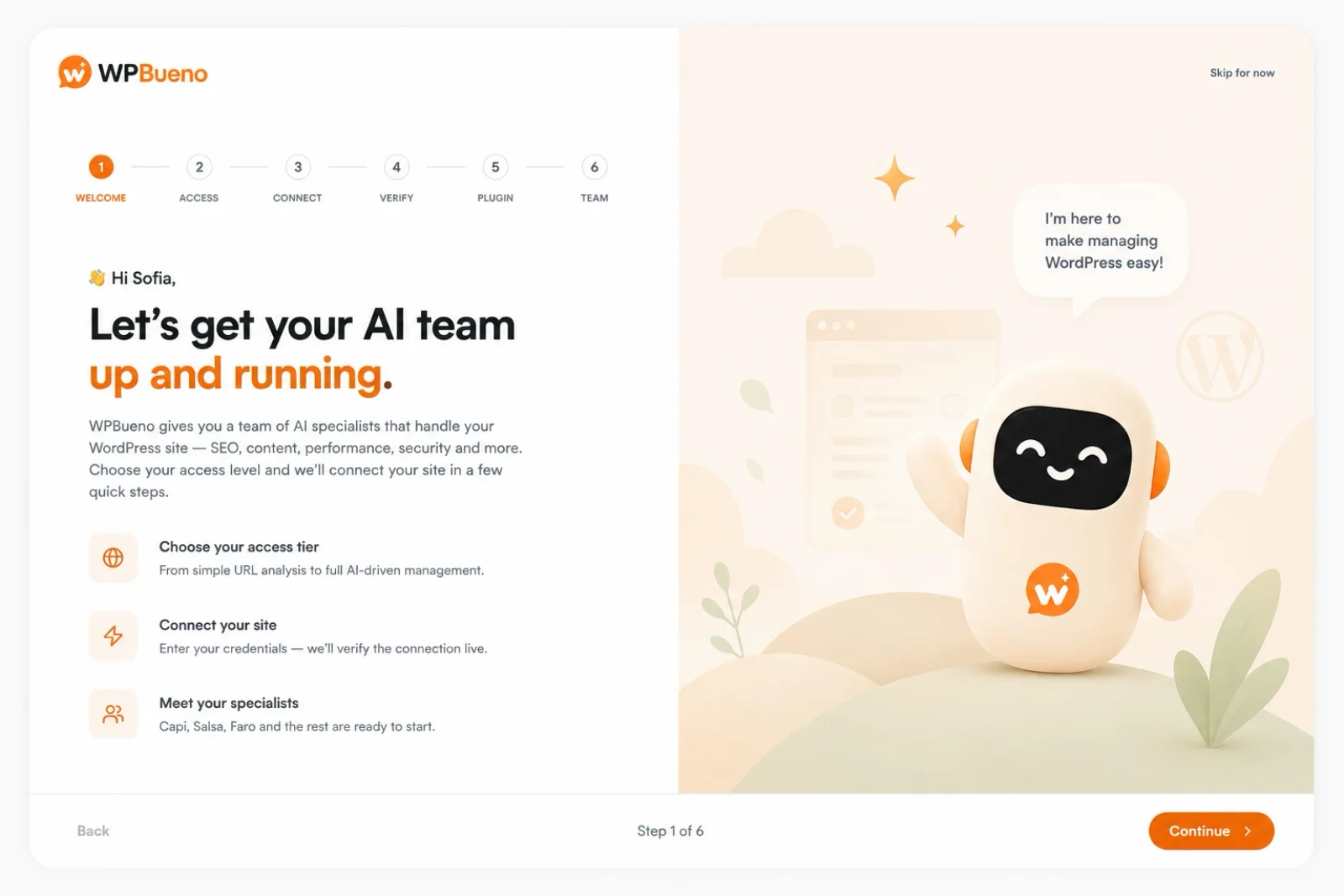 WPBueno: Meet your AI team